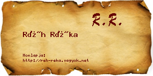 Réh Réka névjegykártya
